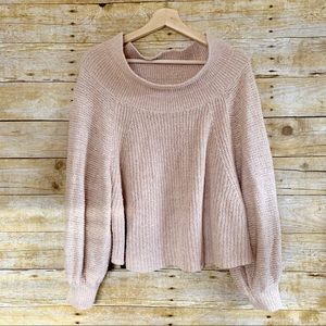 Free People Blush Knitted Long Sleeve Sweater Sz L
